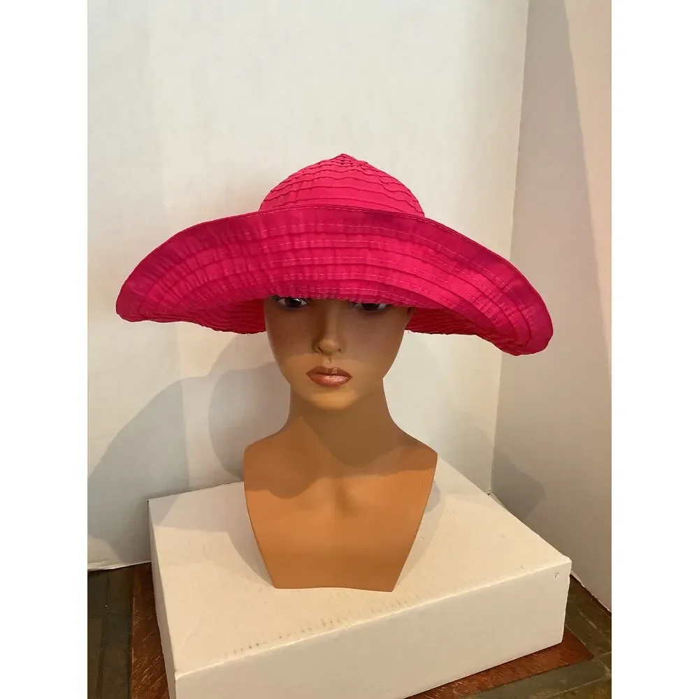 Panama. Jack - Pink Ribbon, Packable Sun Hat - One Size